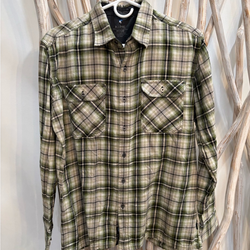 Kuhl Green and Cream Casual Button Down Shirt